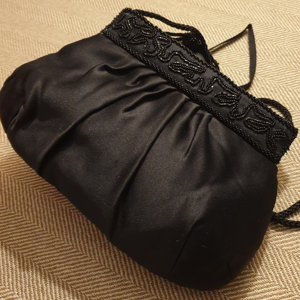 Carla Marchi Black Evening Bag w/Beads - Picture 3 of 16